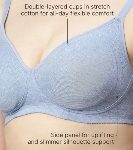 Image of Enamor Innovations Fabcool Encircled Side Support Shaper, Non Padded, Wirefree, High Coverage, Women's Cotton Everyday Bra - A042 (Available in Plus Sizes)