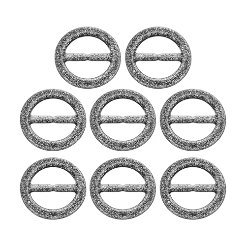 Image of uxcell Plastic Tee Shirt Clips, Round Bling Resin Scarf Ring Buckle, Fashion Tie Circle Clip