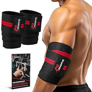 Anraye Elbow Wraps for Weightlifting – 47″ Adjustable Compression Straps & Brace for Joint Support (1 Pair), Elbow Wraps Weight Lifting Men Women for Bench Press Powerlifting and Fitness Training