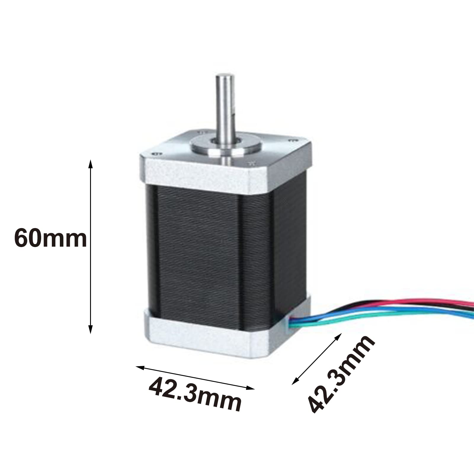 5 Stück Schrittmotor Nema17 1,6A 0,7 Nm 42,3x42,3x60mm 1,8 Grad 4 Drähte Stepper Motor für CNC und Roboter