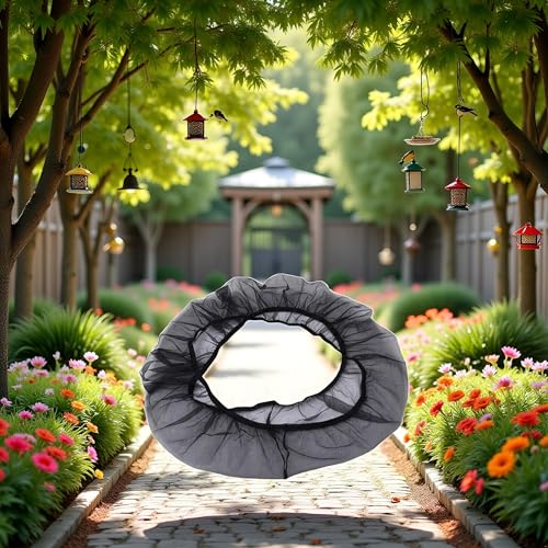 Image of 1Pc Black Small Bird Cage Cover,Small Birdcage Seed Catcher Guard Net Cover,Nylon Pet,Airy Gauze Birdcage Accessories Mesh Net,Dust,Bonsai Protection Pet Supplies
