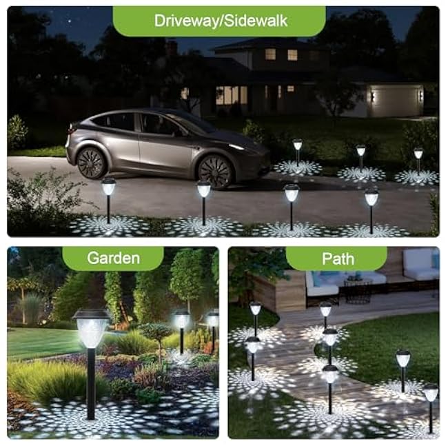 GOODFOEVER Solar Pathway Lights Outdoor, 16 Pack Solar Lights Outdoor Waterproof for Outside, Garden Decor for Yard, Patio, Landscape, Planter, Walkway, Driveway