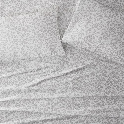 Image of Madison Park Essentials Satin Pillowcase Set of 2, Standard Gray Leopard | Pillowcase Cover for Hair & Skin, Luxuriously Soft, Natural Sheen Luster, Cool to Touch, Wrinkle-Free, Machine Washable