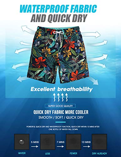 Image of maamgic Mens Slim Fit Swim Shorts Swim Trunks 7 inch Quick Dry Mens Bathing Suits with Mesh Lining