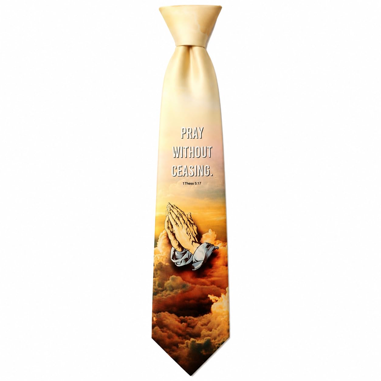 Pray Without Ceasing Necktie for Men, Satin Polyester, 150 cm, 1 Thessalonians 5:17 Prayer Design, Church, Worship & Gift-image-38