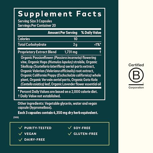 Gaia Herbs Sound Sleep - Sleep Support Supplement - Herbal, Plant-Powered Support for Calm & Relaxation* - Valerian Root, Passionflower & More - 60 Vegan Liquid Phyto-Capsules (20 Servings) - Image 4