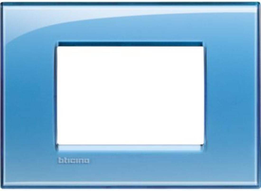 BTicino Livinglight Placca, 3 Moduli, Forma Rettangolare, Azzurro (Deep) (Confezione da 6)