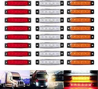 Side Marker Lights , 12V 6LED Cab Marker Lights,Position Indicator Trailer Side Marker Lights Side Marker Lights With Indicator Waterproof for Car Truck Van Trailers Lorry 24Pcs