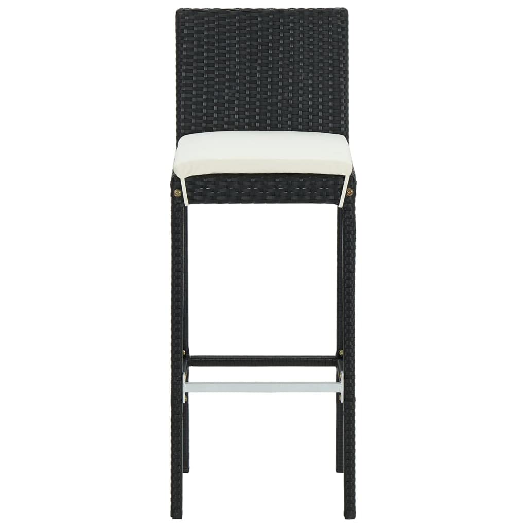 Juego de muebles de jardín con cojines (9 piezas), color negro