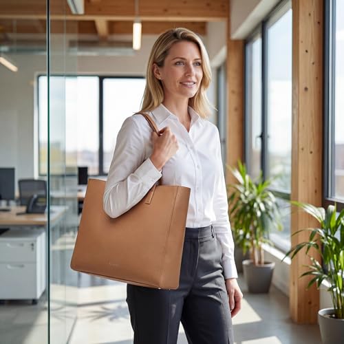 CHUNLI Women's Work Tote Bag, Fits 16 Inch Laptop with Removable Organizer, Waterproof Computer Bag for Office and Teacher — view 2