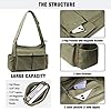 Captain Blues Large Capacity Canvas Messenger Shoulder Bags for Women, Soft and Solid Denim Leisure Travel Bag with Multiple Pockets and Adjustable Straps - Perfect Denim Crossbody Bags (Green) #3