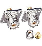 TUOLNK SMA Female to UHF Female Jack Panel Chassis Mount RF Coax Adapter SO239 PL259 UHF to SMA 4...