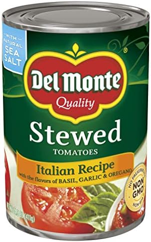 Del Monte Stewed Tomatoes with Basil, Garlic and Oregano, 14.5 Oz Can