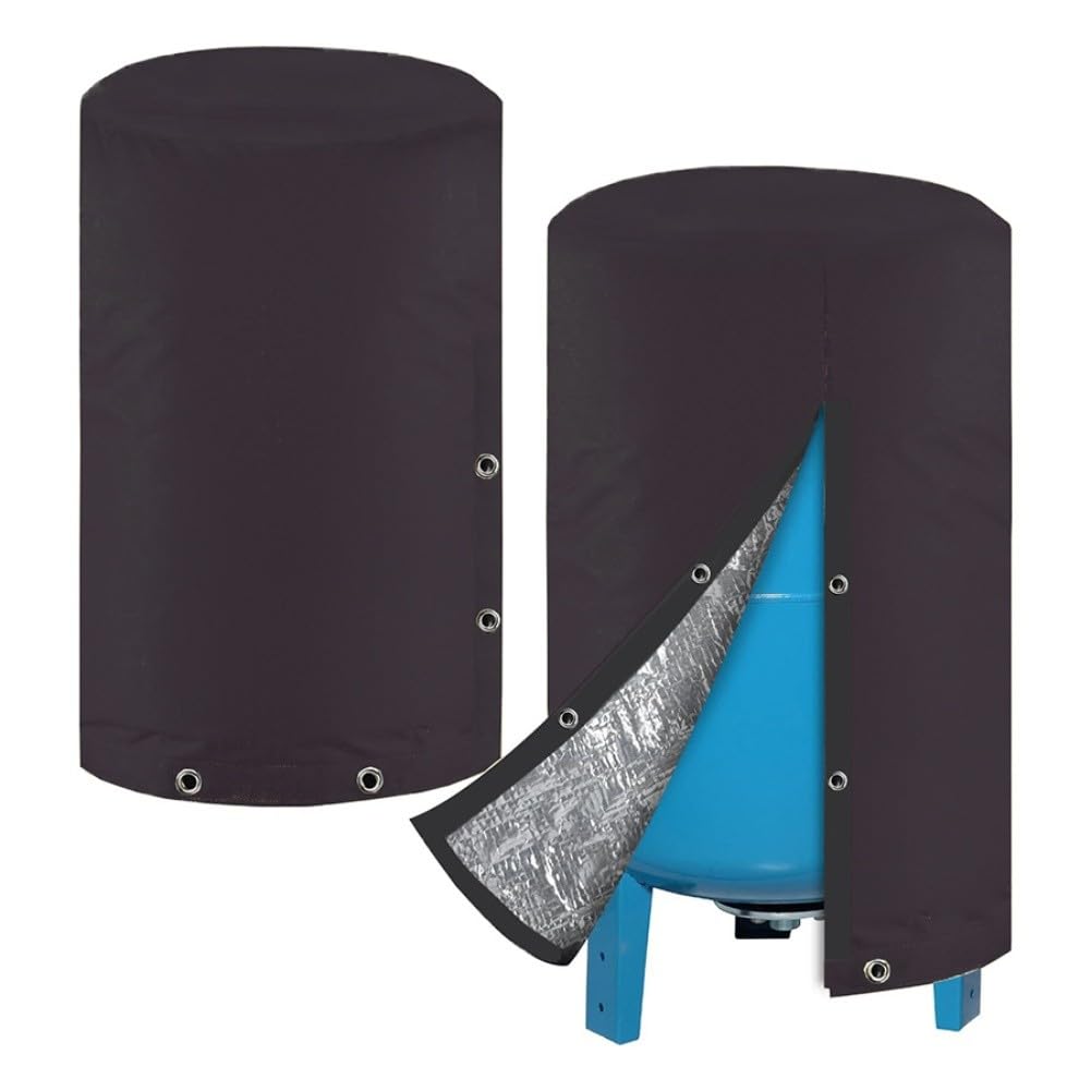 Cubierta redonda de aislamiento para tanque de presión, 61 x 86 cm, resistente a la intemperie, tela Oxford, protector de bomba para pozo de agua, color negro