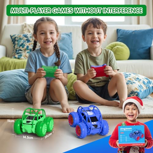 Image of Remote Control Car, Fast Direct Charging RC Cars Amphibious Rechargeable Stunt Car 360 Rotating LED 2.4Ghz 4WD All Terrain Water-Resistant Toy Christmas Birthday Gift for Kids Boys