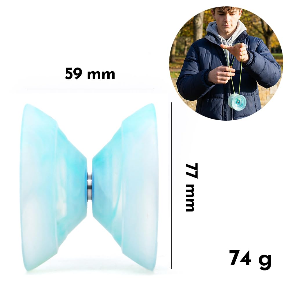 Offstring Yoyo - Profi Trick-JoJo für Kinder & Erwachsene | Modernes Offstring-Jojo mit Ersatzschnüren, Premium-Kugellager und SkillAddicts Yoyo-App. Extra breit und robust