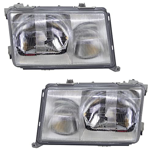 BESTPRICE 2x phares avant Phare principal gauche + droite Compatible avec MERCEDES-BENZ 124 Cabriolet (A124), 124 Coupe (C124), 124 Stufenheck (W124), 124 T-Model (S124)
