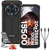 DOOGEE Fire 6 Power(2025) Rugged Smartphone,15500mAh/33W Fast,120LM Flashlight Rugged Phone, 256GB/TF 2TB,50MP,Android 14 Unlocked Phone with 3-in-1 Reverse Charging,6.56