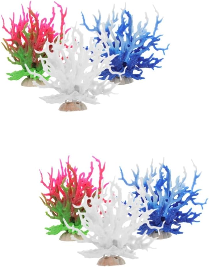 3sets Fish Tank Coral Ornaments Aquarium Coral Decor Artificial Aquarium Landscapes Simulated Coral Ornament Fountain Fish Tank Decoration Fake Coral Aquarium