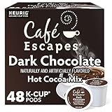 Cafe Escapes, Dark Chocolate Hot Cocoa, Single-Serve Keurig K-Cup Pods, 48 Count (2 Boxes of 24 Pods)