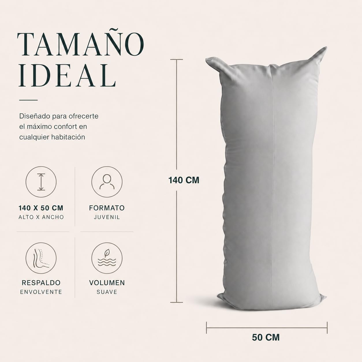 Aiire Puff con Relleno Incluido Moderno - Puf Salon Ergonómico Ultra Flexible en Lycra Lavable y Desenfundable - Cojin de Suelo Infantil XXL - Bean Bag Chair Adolescente o Juvenil [140x50]