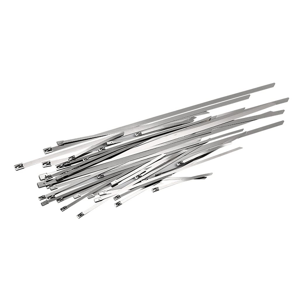 Fascette per cavi, Fascette per cavi, Fascette per cavi in acciaio inossidabile da 100 pezzi Fascette per cavi multiuso Fascette per cavi metalliche Fascette per cavi autobloccanti 4,6 mm Fascette n