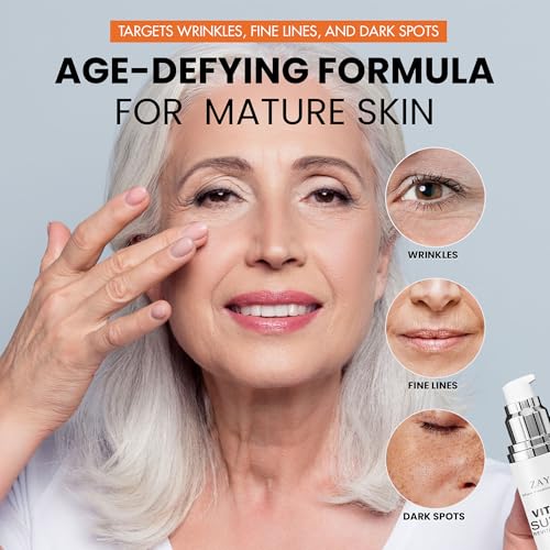 image for ZAYUU Super Vitamin C Face Serum for Mature Skin: All-In-One Hydrating