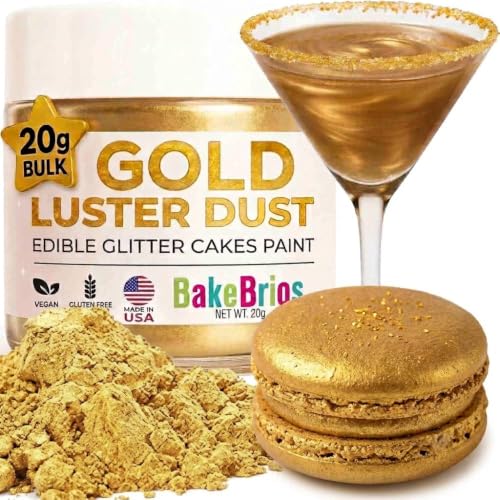 Gold Luster Dust Edible 20g - Gold Edible Glitter for Cakes Cocktails Cake Decoration Sprinkles...