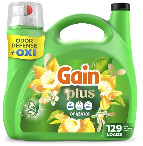 Gain Plus Liquid Laundry Detergent Cleaner Fresher Now with Oxi Original Scent 170 fl oz 129 Loads