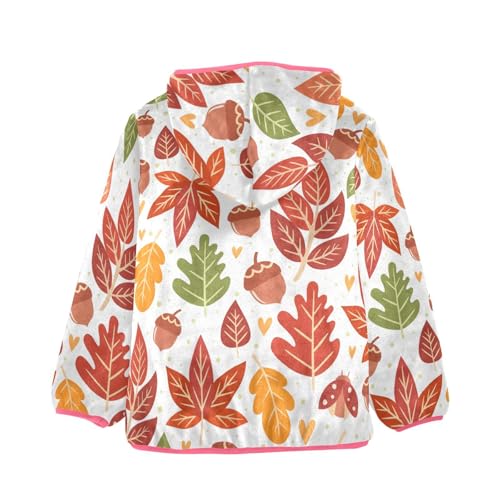 OTVEE Forest Acorns Autumn Leaves Kids Hoodie Jacket Fall Spring Full Zip Warm Outwear Coat2