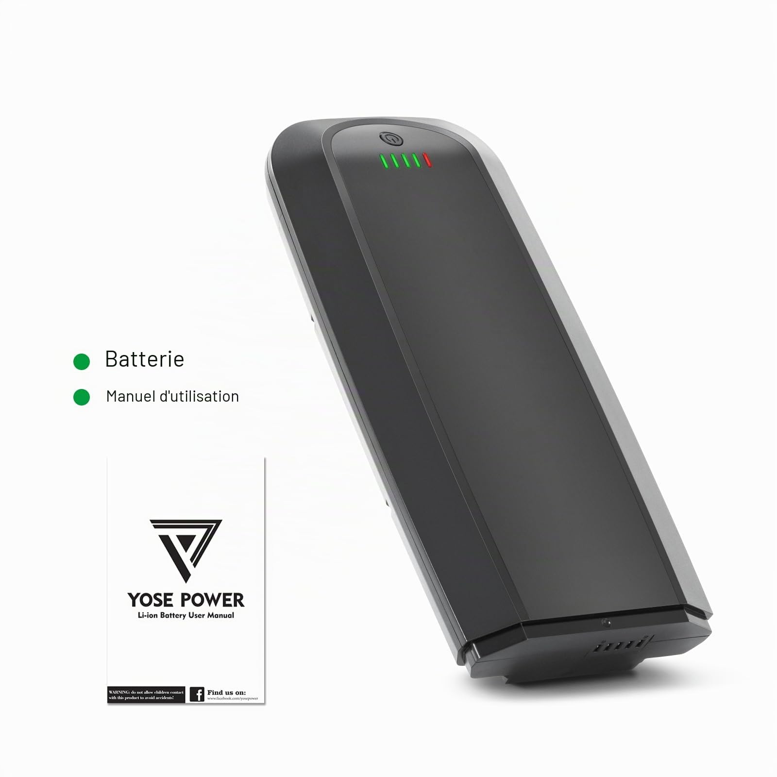 YOSE POWER Batterie Porte‑Bagages YJ145 36V 12,8Ah pour Moteur 36V 50W‑800W