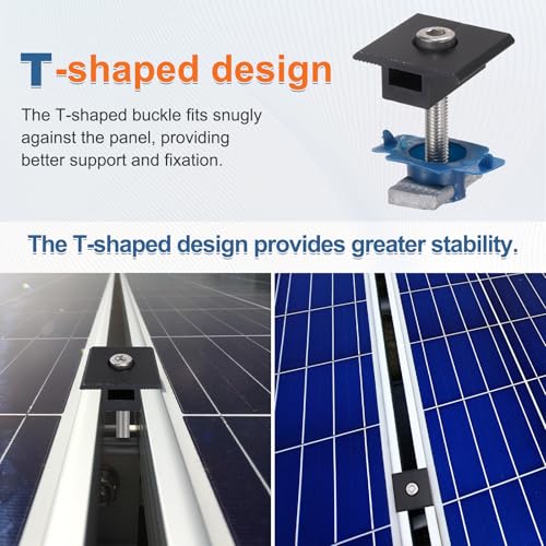 Abrazaderas de panel solar de aluminio juego de montaje de 40mm con llave 5