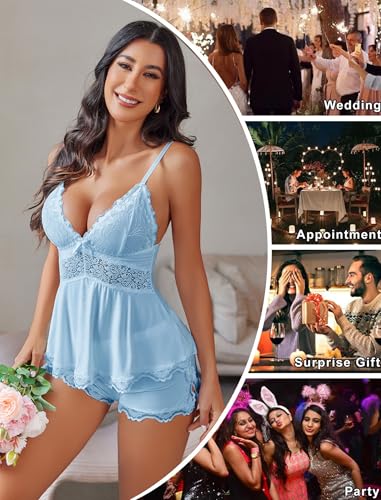 Image of Avidlove Womens Sweetness Cami Set Lace Camisole Lingerie Nightwear Sexy Pajamas Lounge Sets