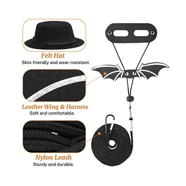 Vavopaw bearded dragon lizard leash harness (s/m/l 3 pack), adjustable leash bat wings costume accessories with hat & bow tie collar for lizard reptile, gecko, iguanas, amphibians & small animals - image 3