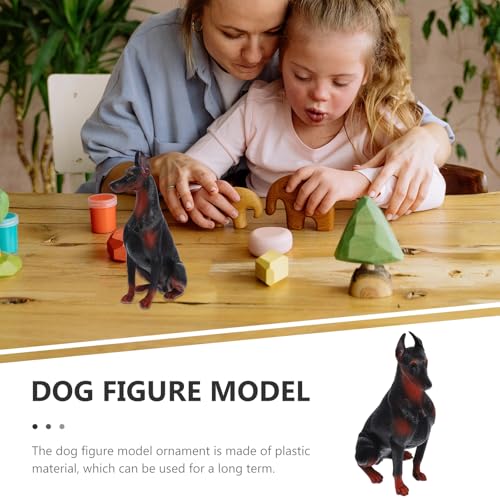 Figura realista de perro Doberman de plástico 16.2x8.7x5.3 cm miniatura 4