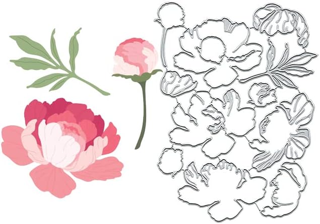Miniatura 6 de Peony Flower Metal Die Cuts, Lovely Layers Peony Cutting Dies Cut Stencils DIY Scrapbooking Cards Decorative Embossing Paper Dies for Album Card