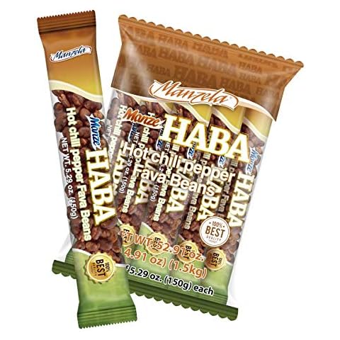 Enchilada Manzela (10 Tubes 5.29 oz/ 150g each) Premium Fava Beans Covered in chili 10 Pack Bulk Deal traditional Spicy Natural Fancy Mexican Snacks Appetizers Cover