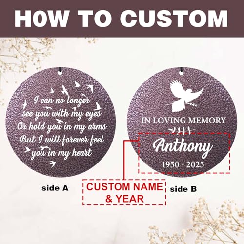 Image of ASTARIN Large Engraving Wind Chime Memorial, Personalized Windchimes in Memory of a Loved One, Loss of Mother Lover Sympathy Gifts, Remembrance Gift for Loss Wife Husband(Produced in Texas)
