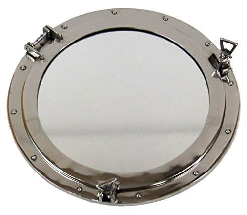 Firefly Home Collection Aluminium Porthole Wall Decor with Mirror, 20", Chrome