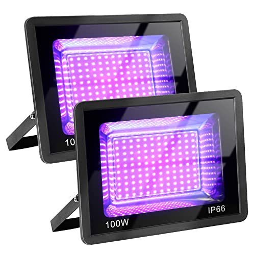 Roleadro Black Light 2 Pack UV Flood Light, 100W Led Black Lights Indoor Outdoor IP66 Waterproof Stage Light for Glow Party, Halloween Black Lights Glow in Dark Party Supplier