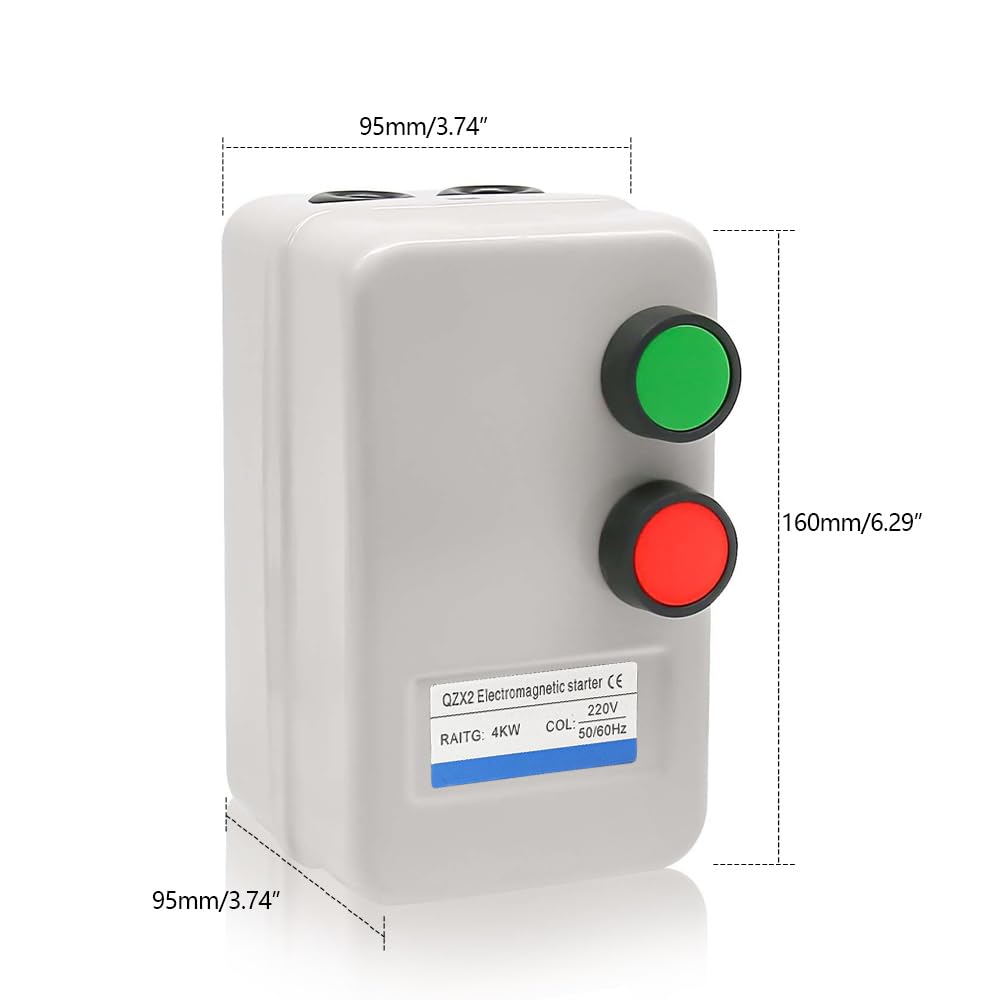 Arrancador magnético de motor eléctrico de 220 V, 4 kW, 5,5 HP, interruptor magnético trifásico o monofásico, apto para compresor de aire, interruptor de motor eléctrico