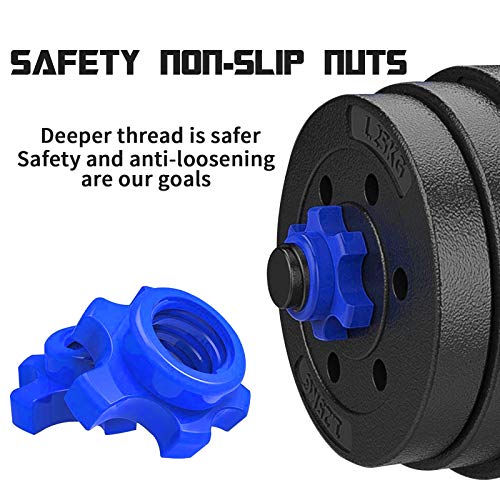 VIVITORY Fitness Dumbbells Set, Adjustable Weight Sets up to 44/66Lbs, Free Weight with Connecting Rod Used As Barbell, Iron Sand Mixture, Hexagon Design (Blue-44 lbs)