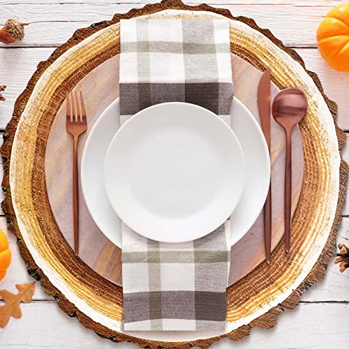 Eaasty Disposable Slice Paper Place Mats Vintage Round Rustic Slices Place Mat For Fall Dinner Country Farmhouse Table Setting Wedding Party Table Decor thumb #2