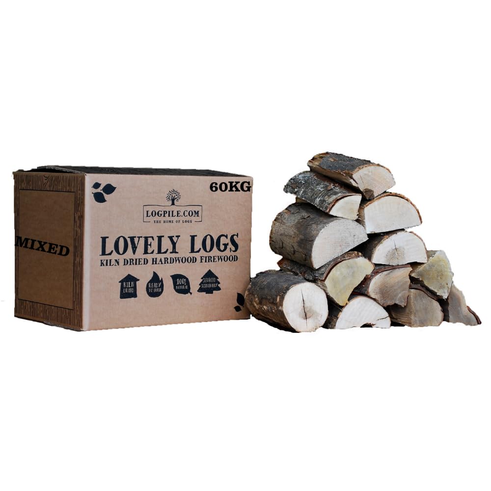 Logpile Light 60Kg Kiln Dried Fire Logs | Premium British Hardwood Firewood Logs For Wood Burners, Stoves, Fireplaces & Fire Pits | Ready To Burn Certified, Quick Ing & Long Burning Fire Wood