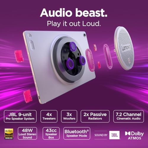 Image of Lenovo Tab Plus Gen 2 with JBL 9-Unit Speaker System | WiFi only | 12.1 inch 2.5K Display, 800nits Peak Brightness |8GB RAM + 256GB ROM (Expandable Upto 2TB)| MediaTek Dimensity 7400| 10200mAh | White