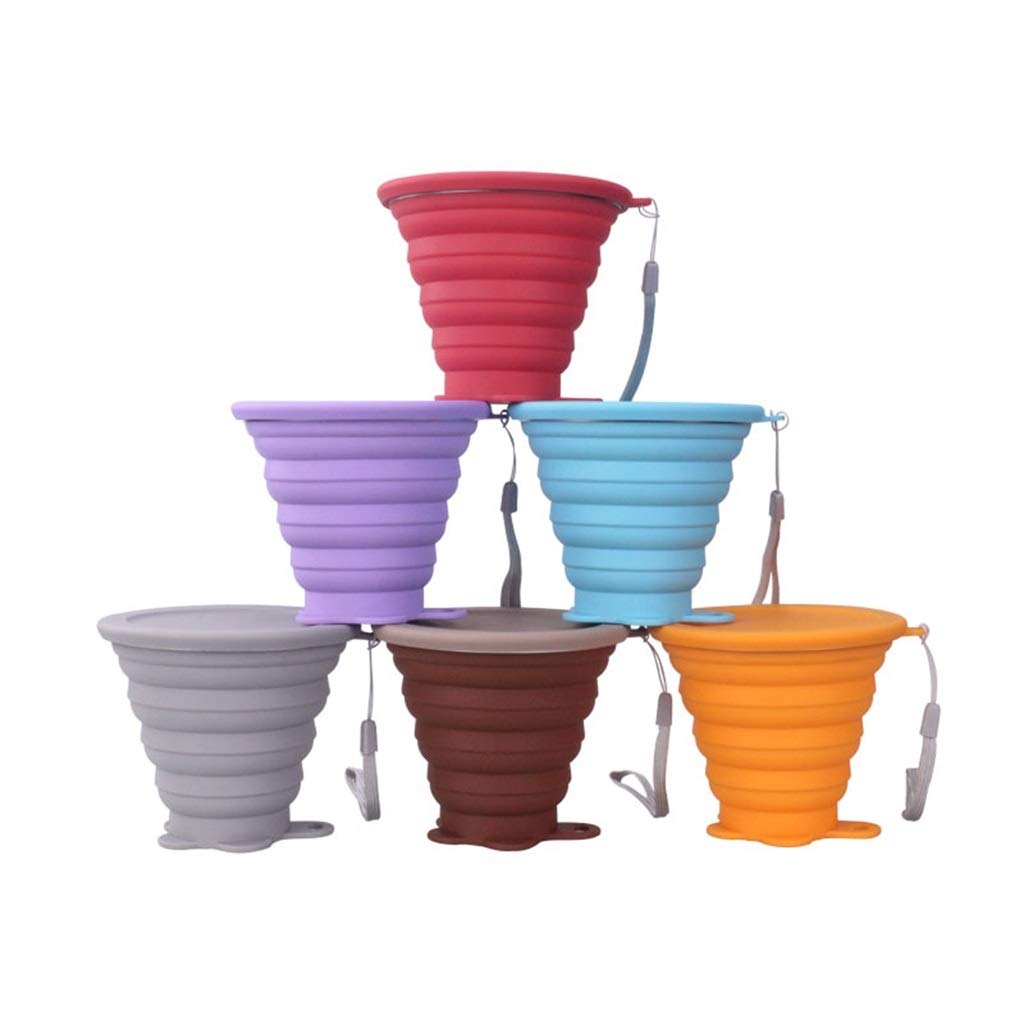 Faltbarer Campingbecher, Mehrzweck Outdoor-Reisen Mundspülbecher Tragbar Mini (6 Farben)