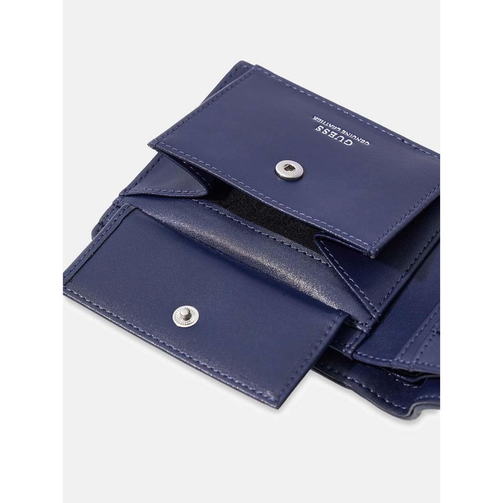 GUESS Monedero Boston Bifold Wallet Sand Blue Azul Marino