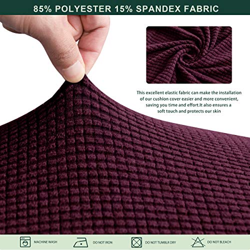 Image of CHUN YI Stretch Couch Cover Suitable for Loveseat Sofa, Cushion Seat Slipcover with Spandex Jacquard Fabric, Large, Dark Magenta
