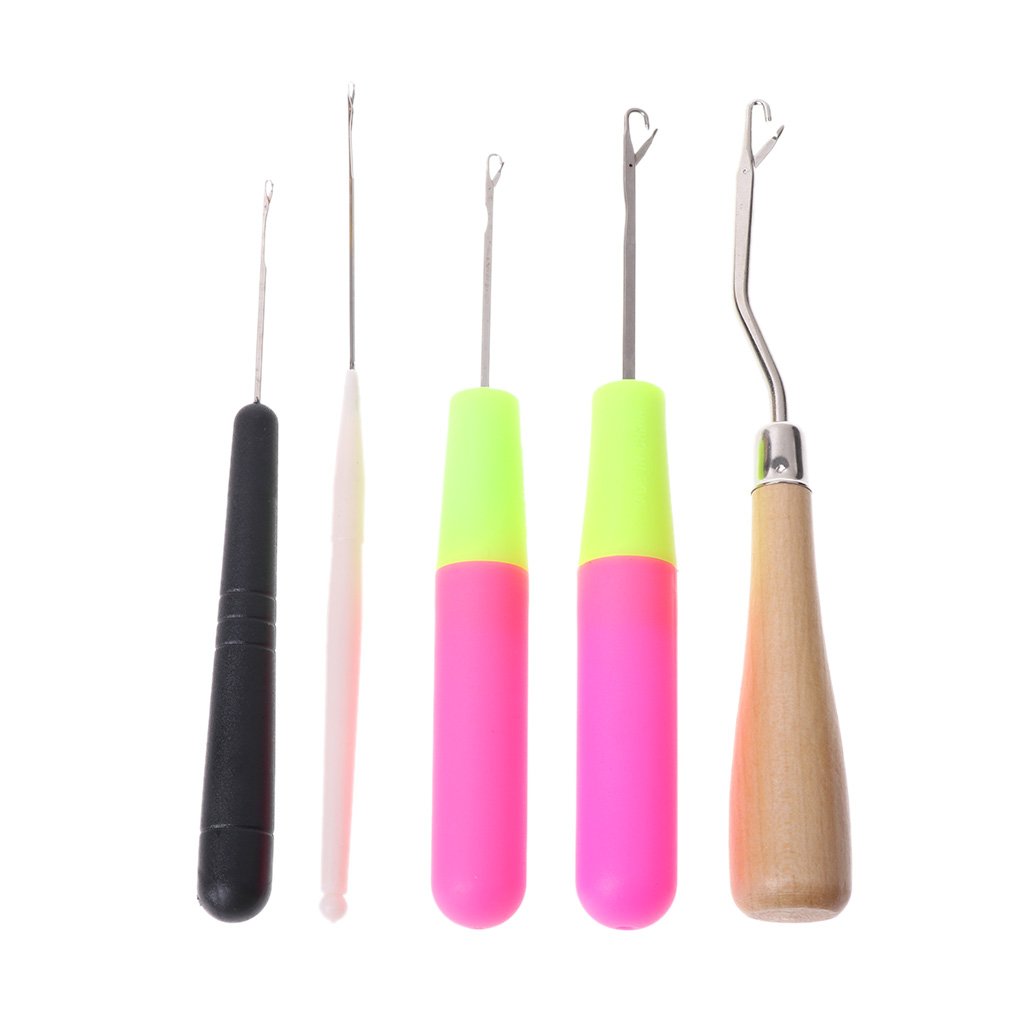 Tebatu Crochet Needle Braiding Latch Hook Weaving Hair Dreadlock Craft (5pcs)