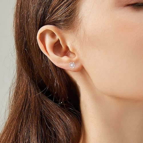 JUANKIKI 12 Pairs Screw-Back Earrings Suitable for Women 316l Stainless Steel Hypoallergenic With Cute Heart-Shaped Cz Flower and Pearl Ball Inlays A Gift For Women - image 7